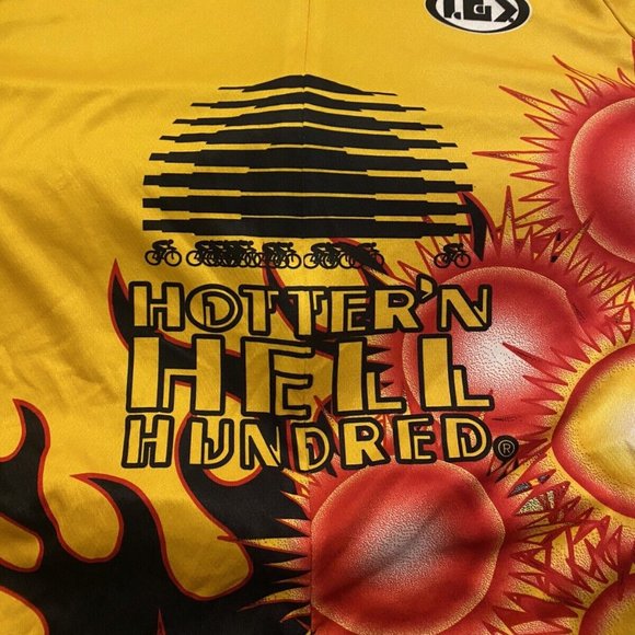 Hotter'n Hell Hundred Louis Garneau SS 3/4 Zip Cycling Jersey XXL B12-14 - Picture 2 of 4